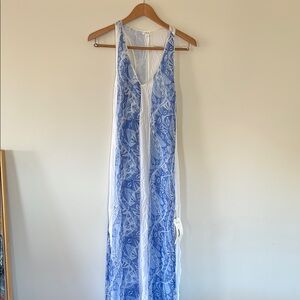 Poupette St Barth Blue and White Maxi Dress